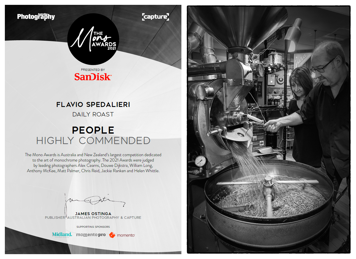 'Daily Roast', Highly Commended, The Mono Awards 2021 'Daily Roast', Highly Commended, The Mono Awards 2021